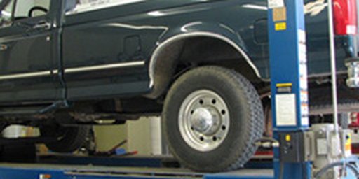 Truck on a lift