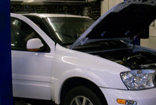 SUV in for service